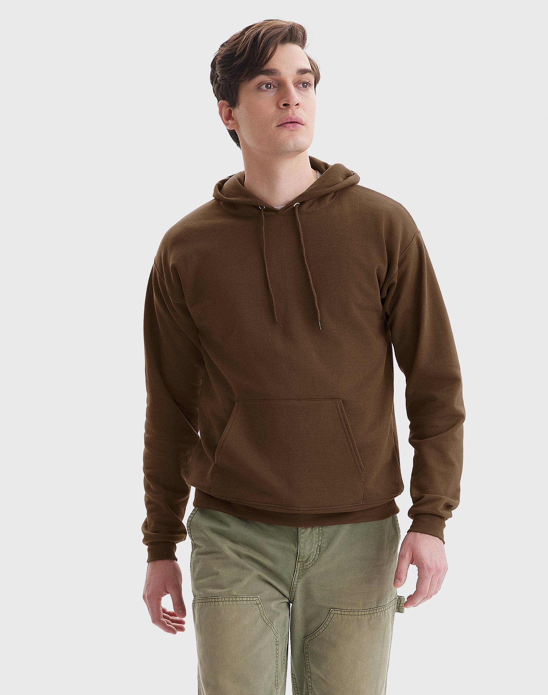 Hanes EcoSmart Men's Fleece Hoodie (Big & Tall Sizes Available) Army Brown XL