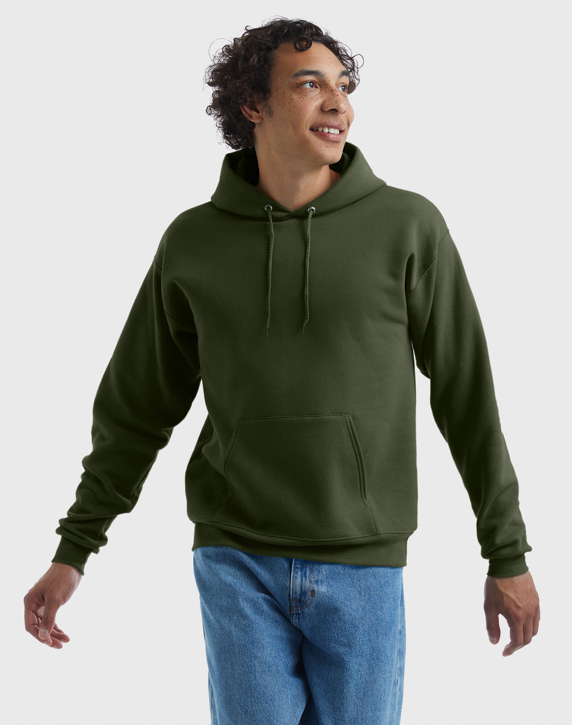 Hanes EcoSmart Men's Fleece Hoodie (Big & Tall Sizes Available) Fatigue Green M