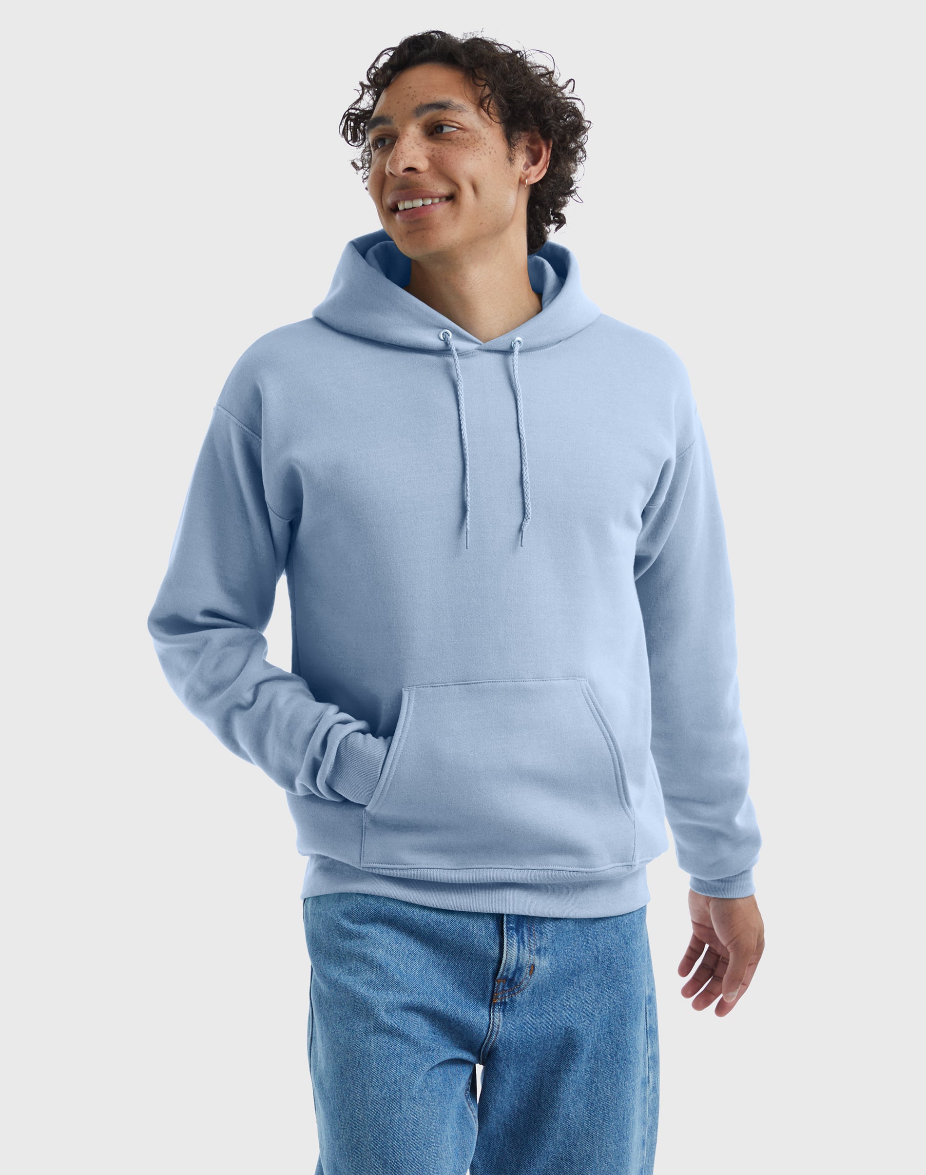 Hanes EcoSmart Men's Fleece Hoodie (Big & Tall Sizes Available) Light Blue 3XL