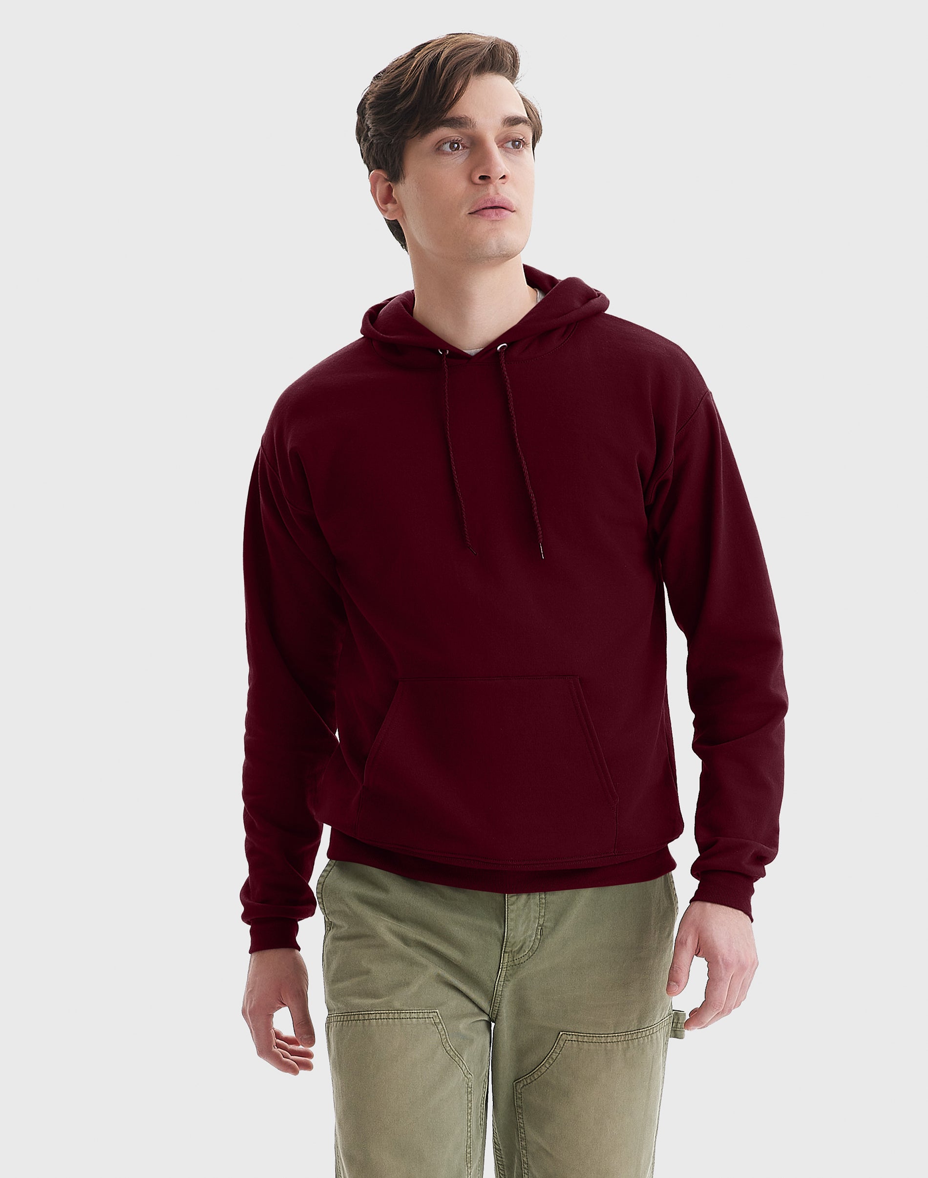 Hanes EcoSmart Men's Fleece Hoodie (Big & Tall Sizes Available) Maroon 3XL