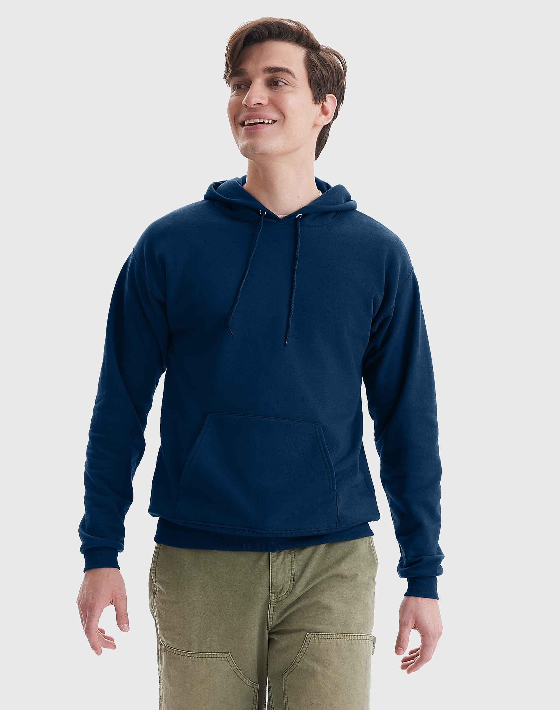 Hanes EcoSmart Men's Fleece Hoodie (Big & Tall Sizes Available) Navy L