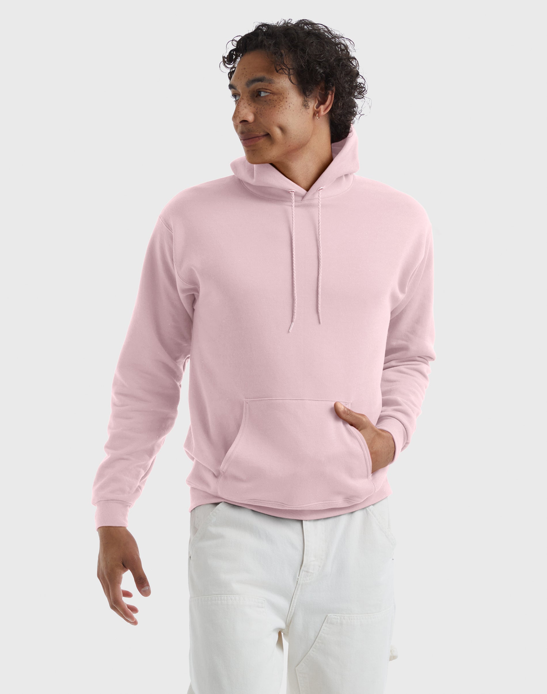 Hanes EcoSmart Men's Fleece Hoodie (Big & Tall Sizes Available) Pale Pink 3XL