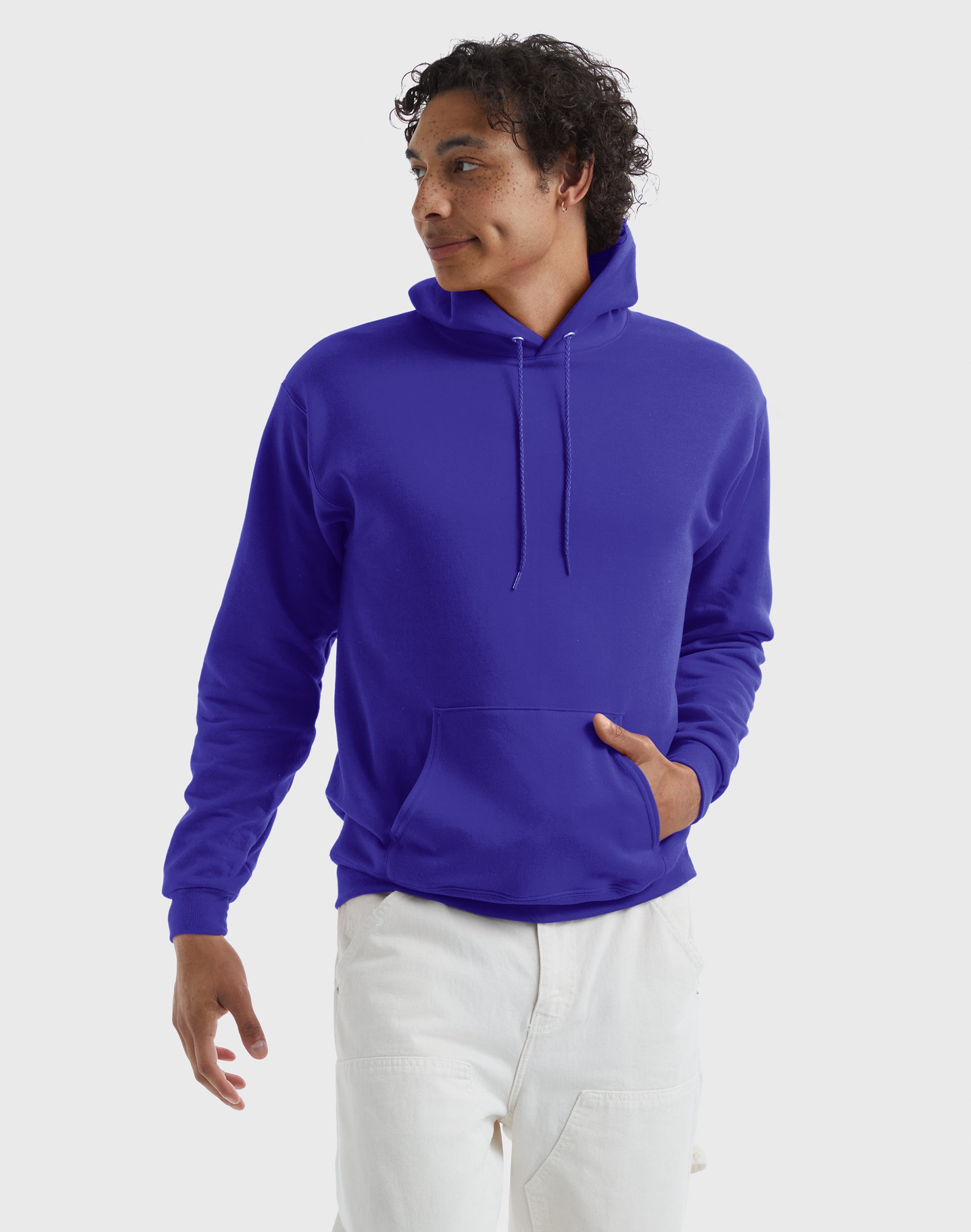 Hanes EcoSmart Men's Fleece Hoodie (Big & Tall Sizes Available) Purple 2XL