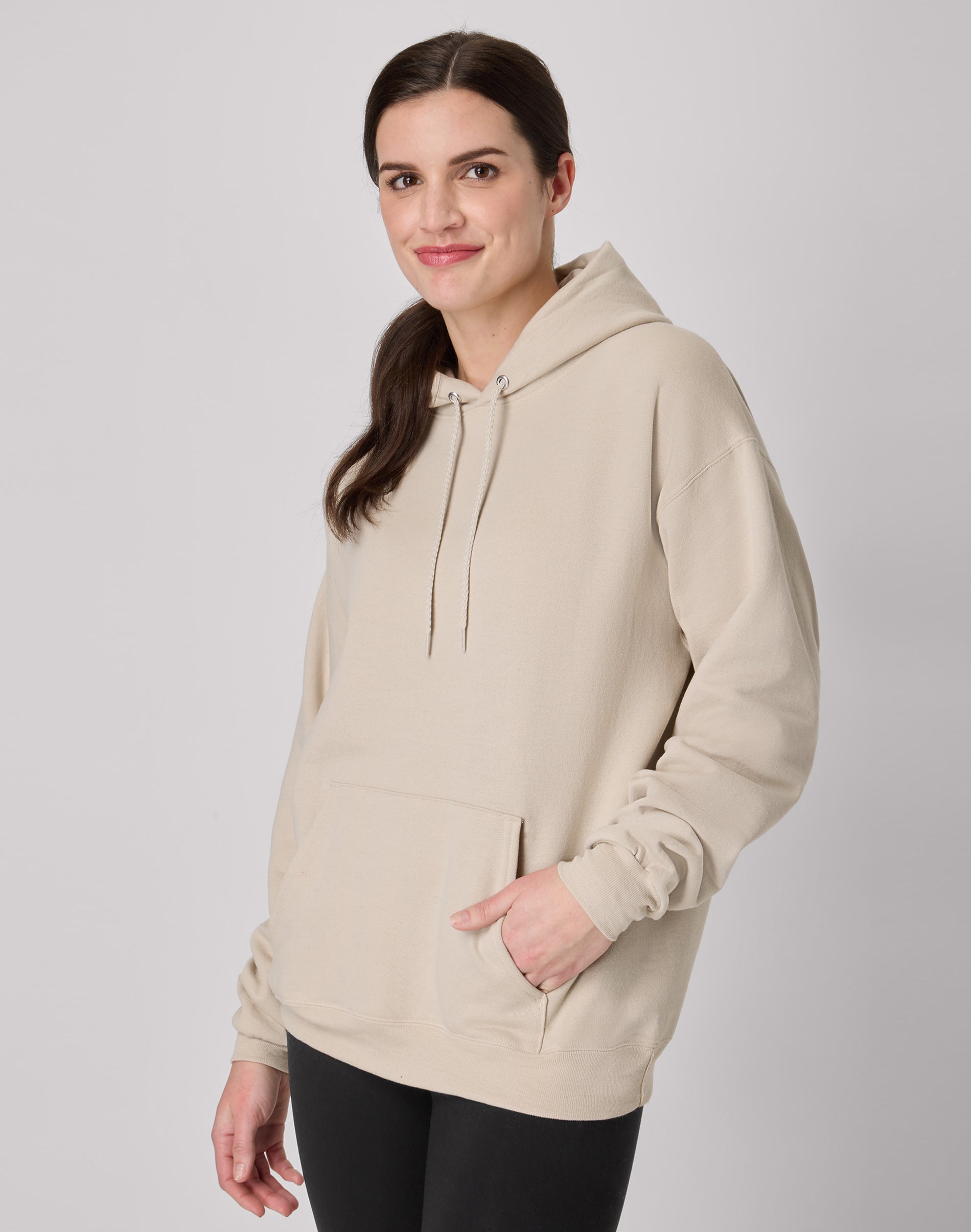 Hanes EcoSmart Men's Fleece Hoodie (Big & Tall Sizes Available) Sand S