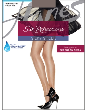 Hanes Silk Reflections Control Top Pantyhose with Sheer Toe