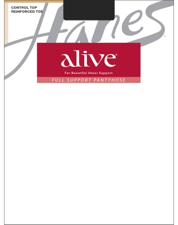 Hanes Alive Full Support Pantyhose with Control Top, Reinforced Toe
