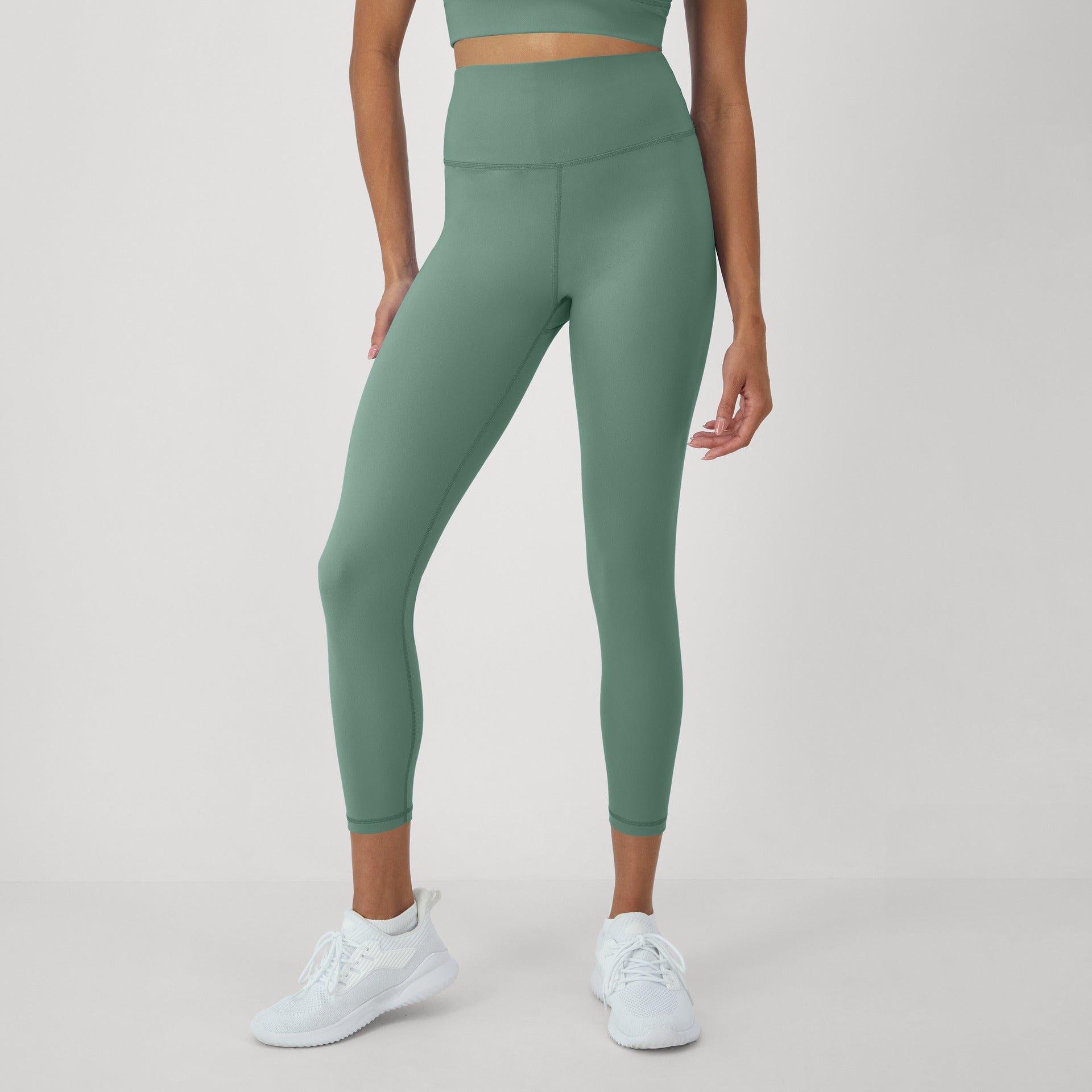 Hanes Moves Women's 7/8 Leggings with Internal Pocket, 25" Herbal Olive Green 2XL
