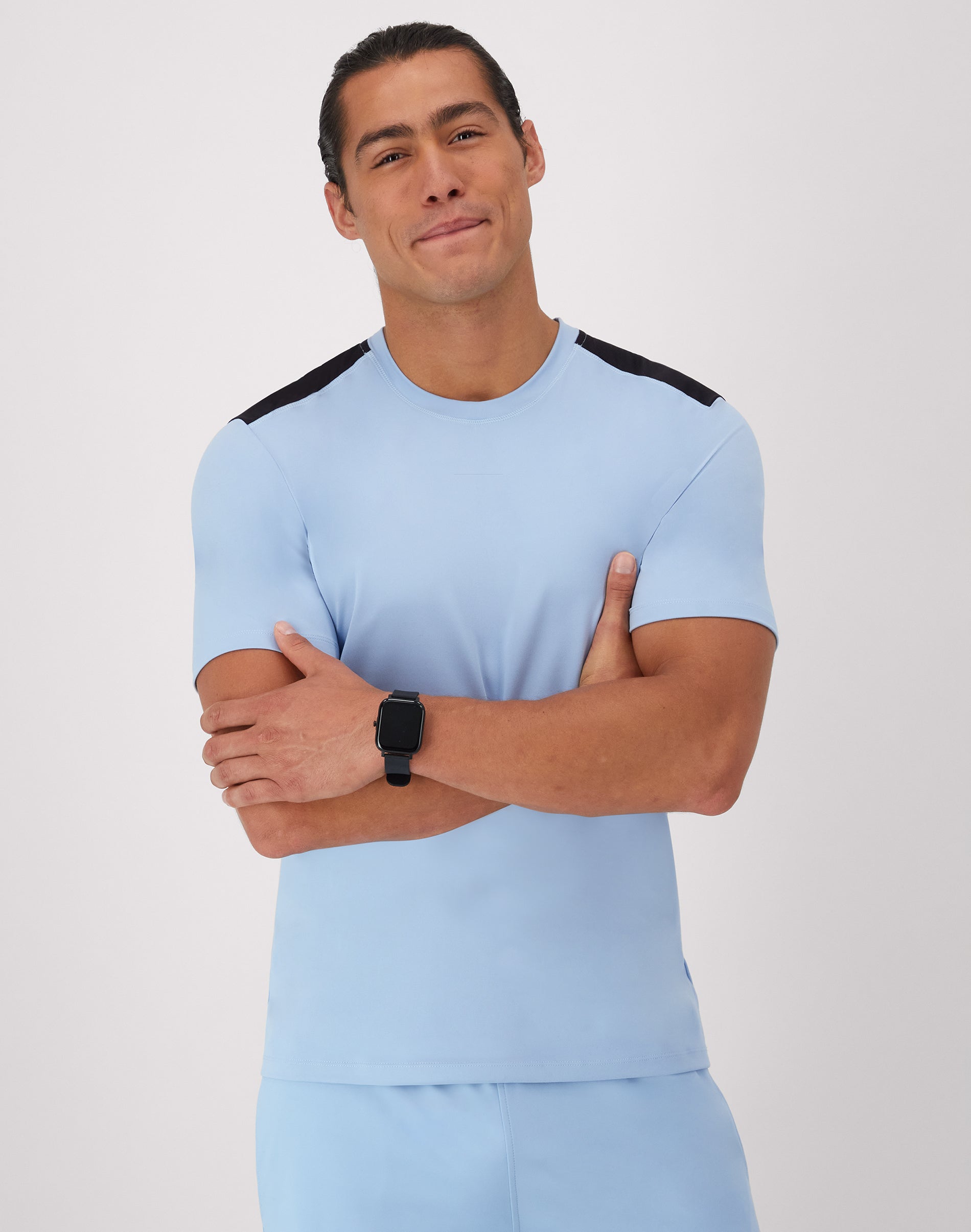 Hanes Moves Men's Air Mesh T-Shirt Upstate Blue/Black XS