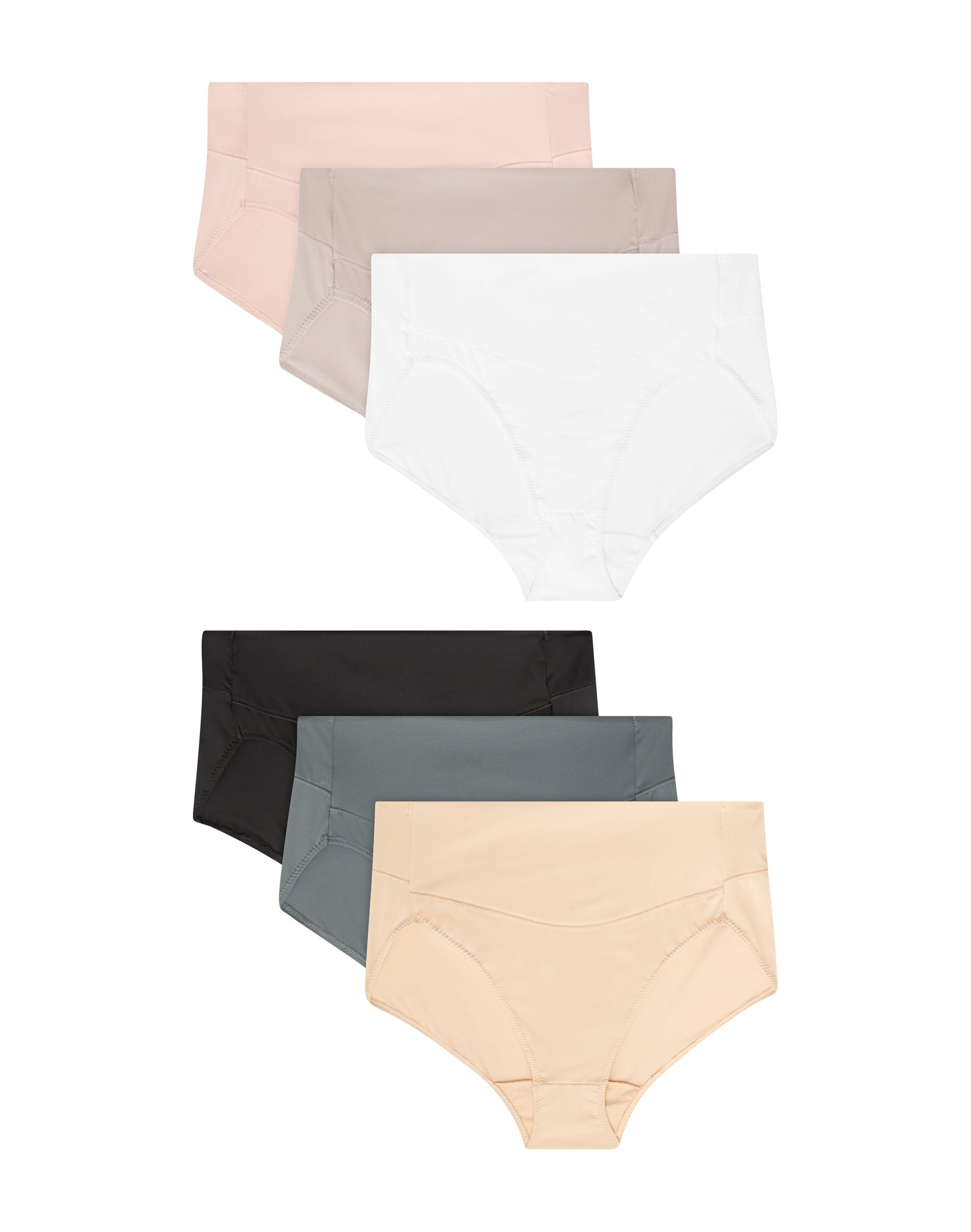 Hanes Women's Microfiber Smoothing Hi-Cut Underwear, 6-Pack Assorted