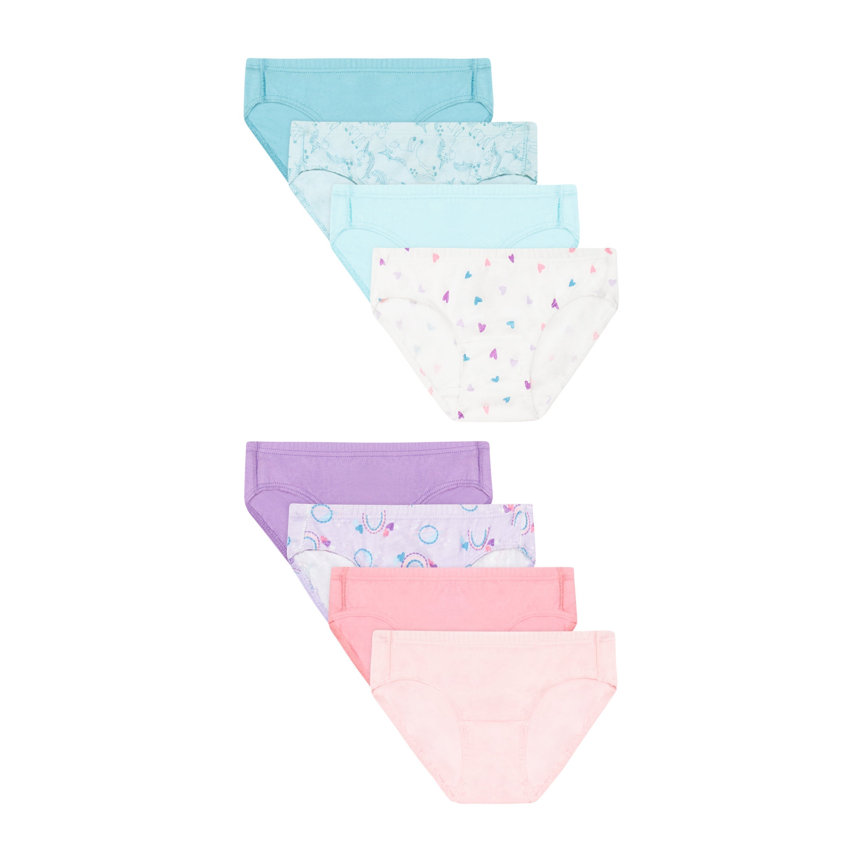 Hanes Pure Comfort Toddler Girls' Underwear Hipsters, 8-Pack, Organic Cotton Assorted 4T/5T