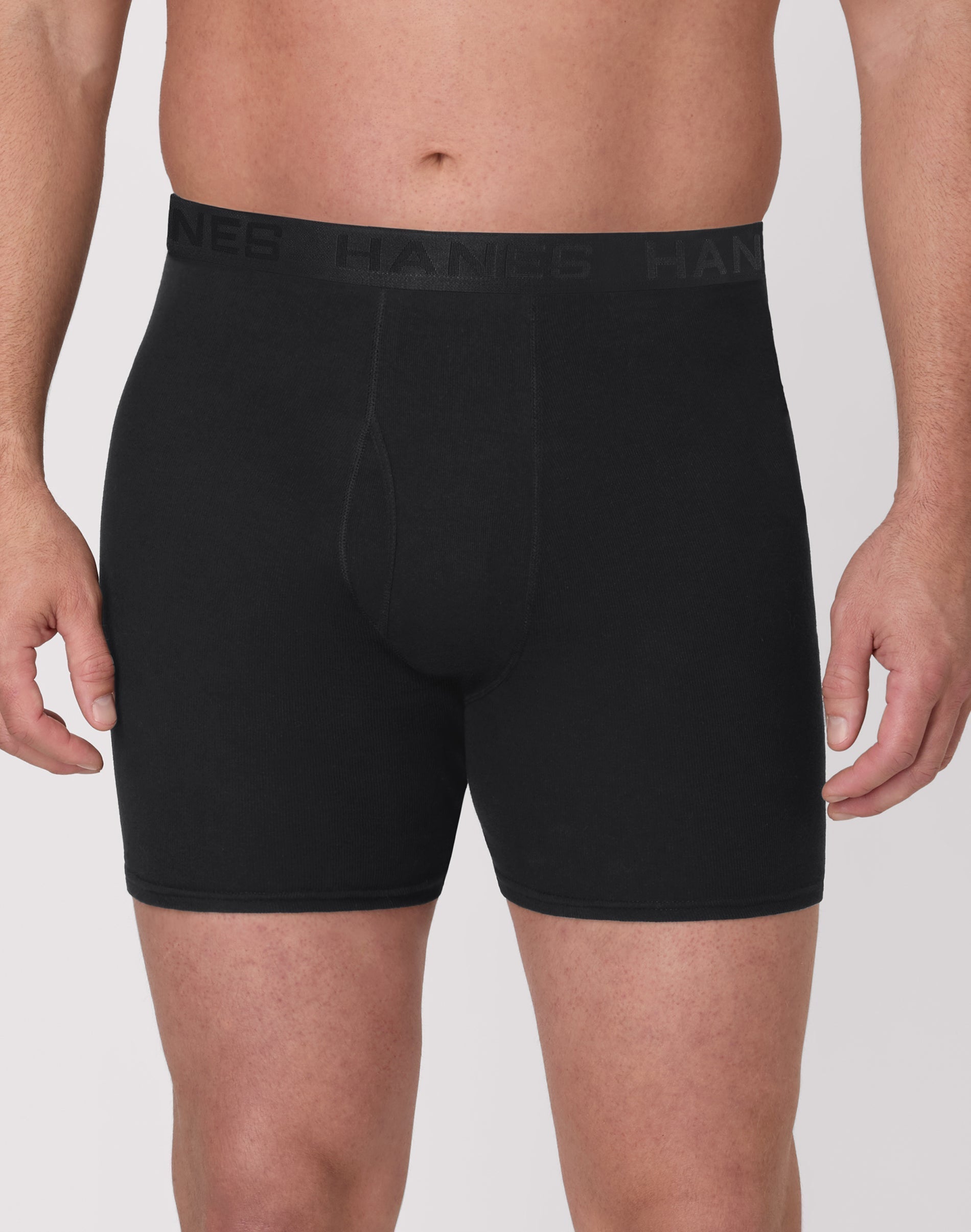 Hanes Ultimate Big Men's ComfortBlend Boxer Brief Underwear, Black/Grey, 3-Pack ( & Tall Sizes) Assorted