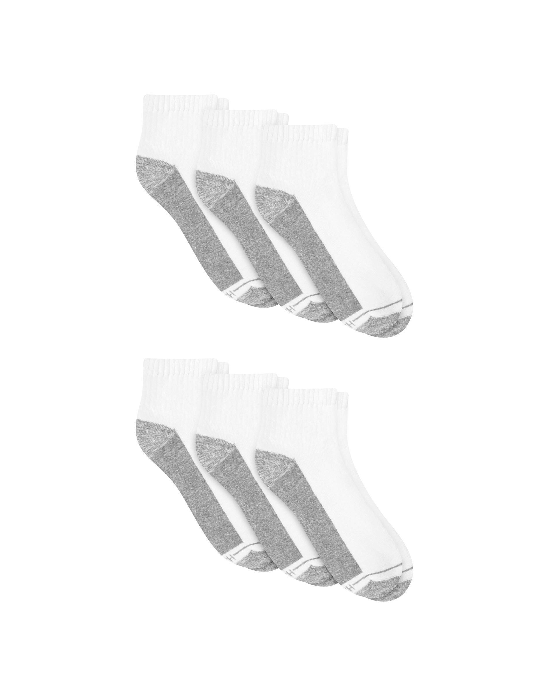 Hanes Ultimate Men's Ultra Cushion Ankle Socks, 6-Pairs White 6-12