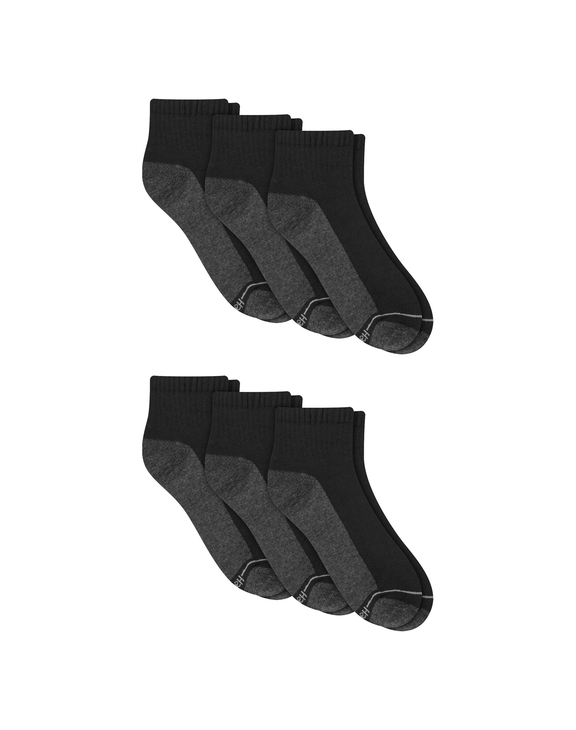 Hanes Ultimate Men's Ultra Cushion Ankle Socks, 6-Pairs Black 6-12