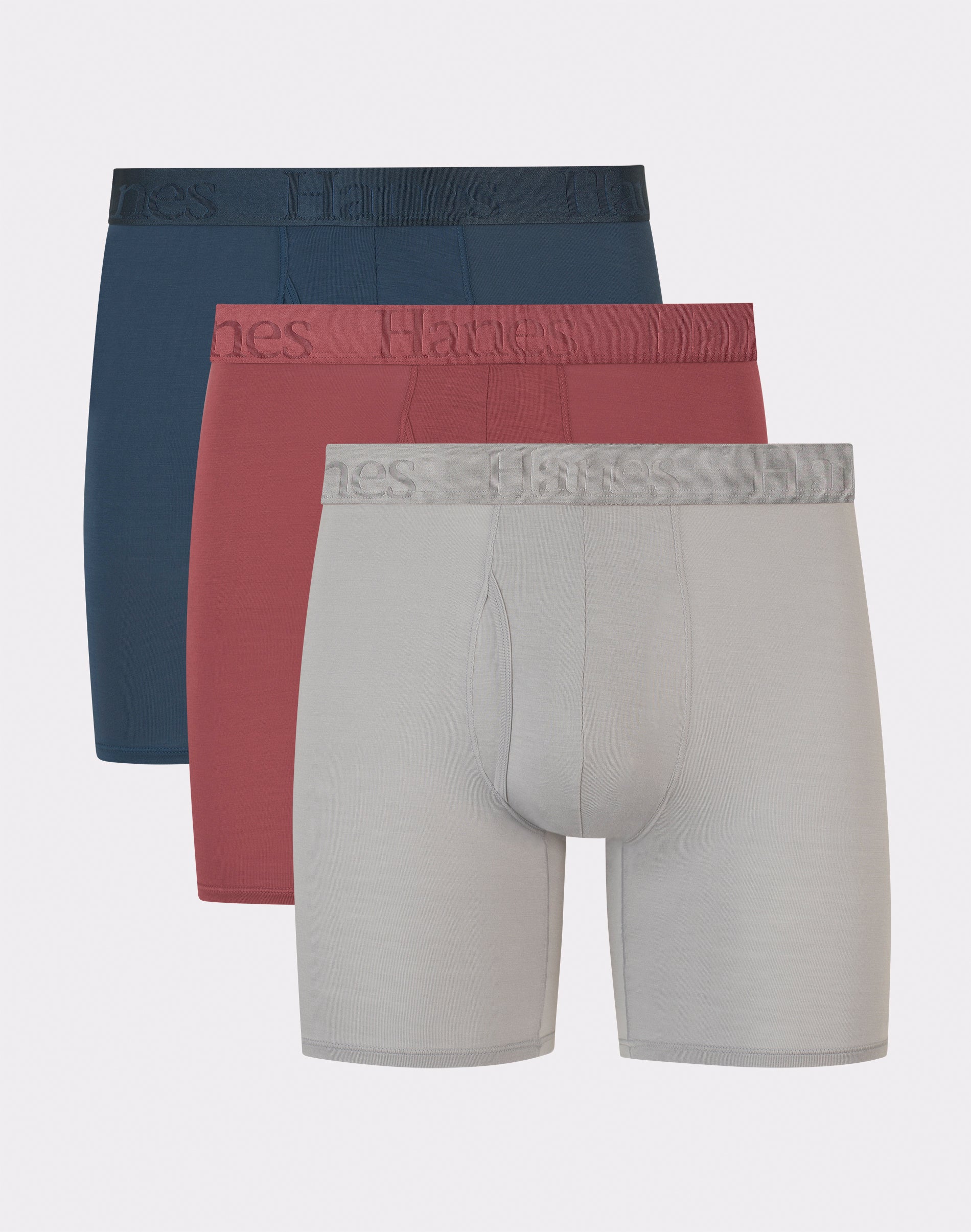Hanes Originals Ultimate Mens SuperSoft Boxer Brief Underwear, Assorted, 3-Pack L