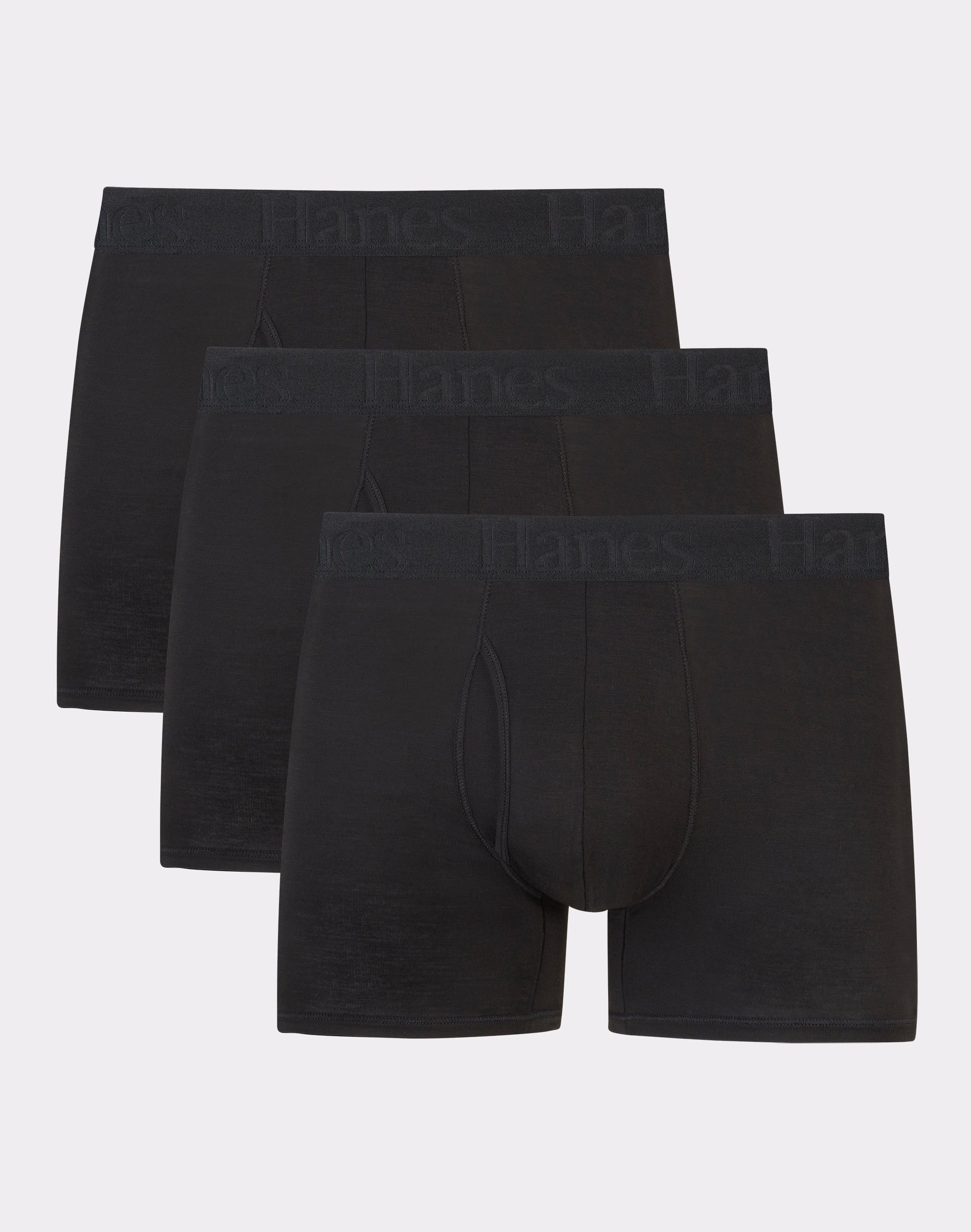 Hanes Originals Ultimate Men's SuperSoft Trunk Underwear, Black, 3-Pack S