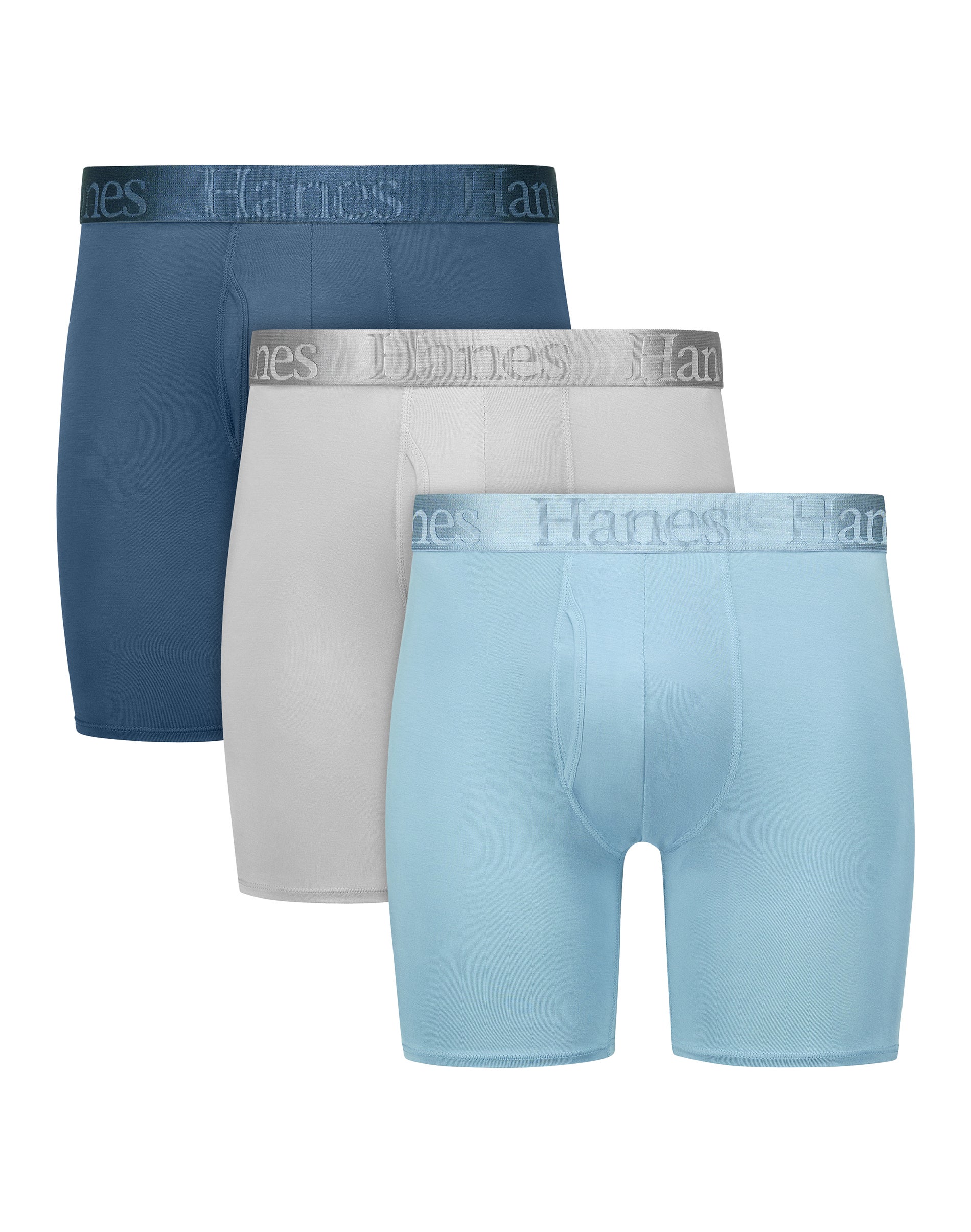 Hanes Originals Ultimate Men's SuperSoft Boxer Brief Underwear, Total Support Pouch, Assorted, 3-Pack XL