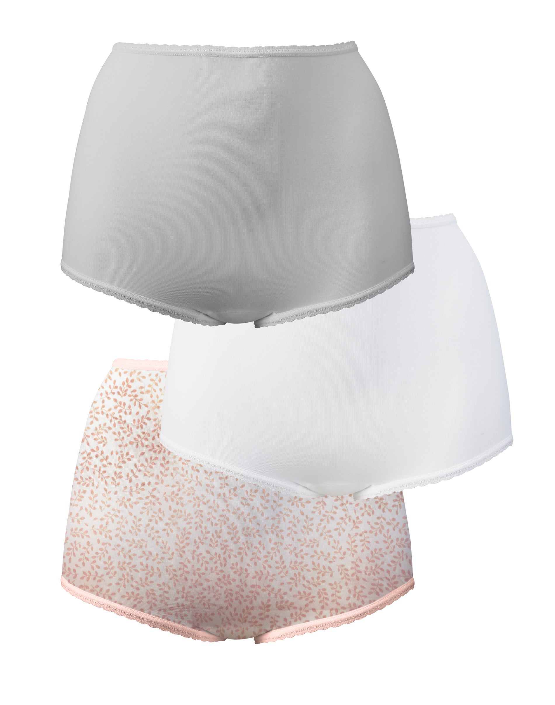 Bali Skimp Skamp 3 Pack Bali Women's Skimp Skamp Brief Panty Number 2633 ( Pack Of 3), White, 3 Pack, 7 Cotton Brief No Show
